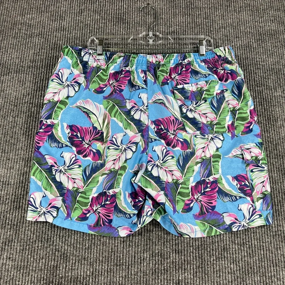 Tommy Bahama Swim Shorts Trunks Mens XL Extra Large Blue Floral Lined Beach Pool